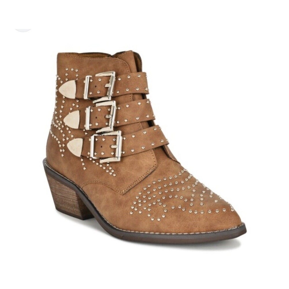Ninety Union Beyonce Light Brown Size 10 Bootie Block Outdoor Boots Brand NWOB